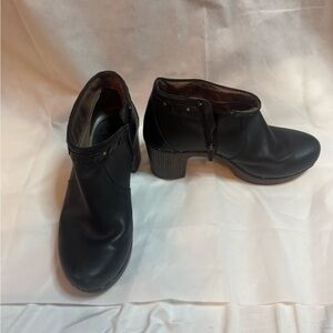 Dansko Black Leather Ankle Booties
